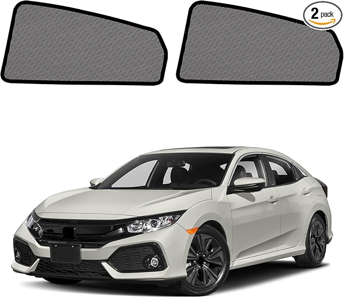 Car Window Shades for 2016-2021 Civic - Rear Side Window Sun Shade for Baby, Breathable Mesh Car Privacy Window Covers, UV Protection & Heat Insulation for Road Trips, Napping, Camping (2 PCS)