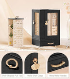 Enthralite Jewelry Box large for Dresser: Women Necklace Ring Storage Organizer with Compartments - Elegant Earring Holder Di