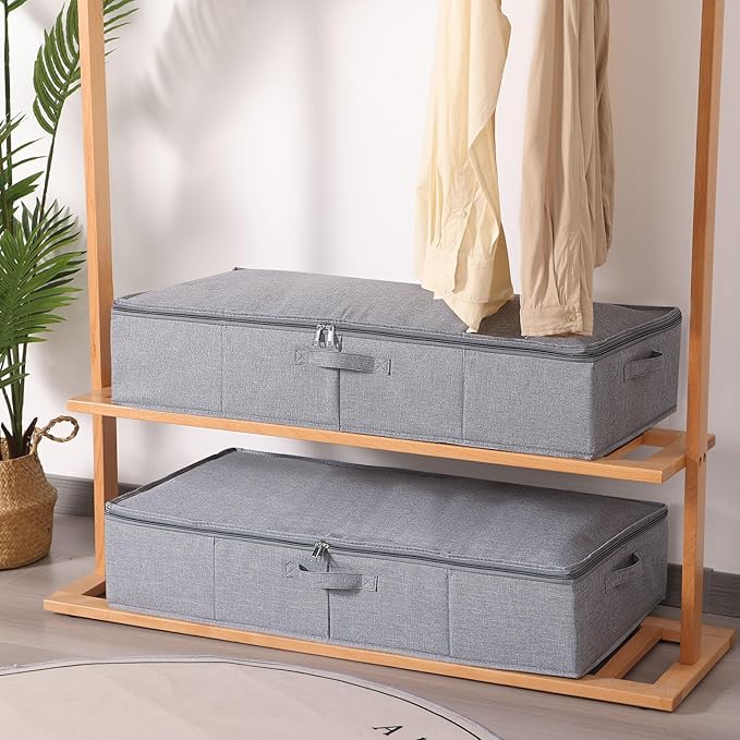 Clothing Storage Bins, Clothes Boxes with Handles, Underbed Storage Box With Sturdy Structure, Baskets for Organizing