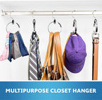 Rolly Hanger® Closet Space Saver – Premium Rotating Aluminum Organizer for Belts, Ties, Hats & Handbags – Heavy Duty 360° Swi