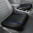 CAR PASS 2 Pack Leather Front Car Seat Covers, Bottom Seat Covers Full Wrapped with Storage Pocket, Anti-Slip PU Seat Protect