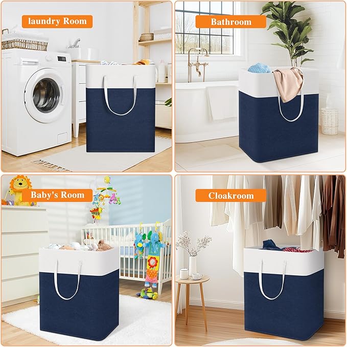 TasticTotes laundry basket 3-Pack, laundry hamper, Hamper with handles, collapsible laundry baskets, Waterproof dirty clothes
