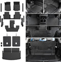 Floor Mats Cargo Mat for 2021-2025 2026 Jeep Grand Cherokee L w/Captain Chair (Only for 6-Seater w/o 2nd Row Armrest), All Weather TPE Trunk Cargo Liner Car Accessories (L | Floor Mats Set)