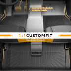 Floor Mats for Chrysler Town & Country 2008-2010 2011 2012 2013-2016(ONLY Stow'n Go) & for Dodge Grand Caravan 2008-2015 2016-2018 2019-2021,TPE Custom Floor Liners & Seatback Mat & Cargo Liner