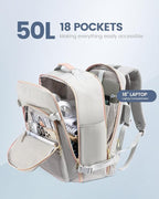 LOVEVOOK Travel Backpack for Women & Men 50L,Airline Approved Carry On Backpack Travel Essentials,TSA Carry on Luggage,Waterp