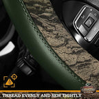 Mossy Oak Camo Steering Wheel Cover, Durable Grip Car Steering Cover, Universal Fit 14.5"–15.5" - Made with Premium Green PVC
