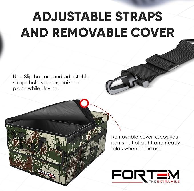 FORTEM Trunk Organizer For SUV Car Trunk Organizer, Foldable Storage, Car Accessories for Women Men, Collapsible Bag, Perfect C