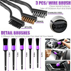 Viewsun 17PCS Car Cleaning Kit, Purple Car Interior Detailing Kit with High Power Handheld Vacuum, Detailing Brush Set, Winds