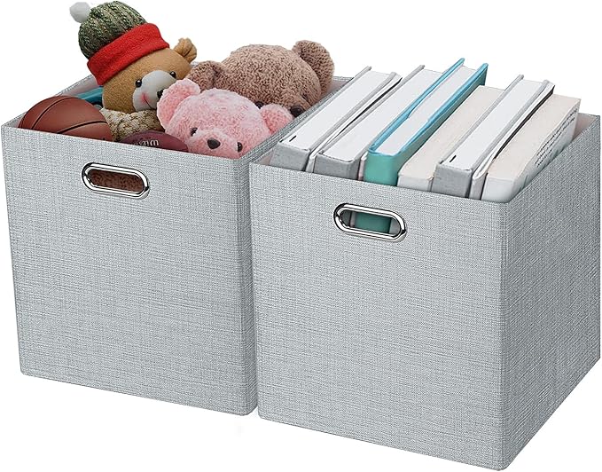 Thicker Fabric Storage Cubes 13 inch Collapsible Storage Bins for Organization, Cubby Storage Boxes for Organizing Shelf Cabi