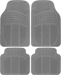 BDK All Weather Rubber Floor Mats for Car SUV & Truck - 4 Pieces Set (Front & Rear), Trimmable, Heavy Duty Protection (Grey), 1 Count (Pack of 1)