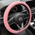 PINCTROT D Shaped Nappa Leather Steering Wheel Cover, Slim Fit No Bulk Design, One Piece Leather with Breathable Perforation,