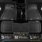 CAR PASS Heavy Duty Rubber Floor Mats for Car, Waterproof Liner Deep Dish Car Mats Full Sets, Universal Trim to Fit for SUV Truck Sedans Vans, All Weather Automotive Floor Mats 3pcs, Solid Black