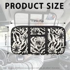 Coconut Tree Zippered Car Sun Visor Organizer with Adjustable Straps and Multi-Pocket Pouch Storage Organizer with Picture Holder Easy Installation Universal Fit for Most Cars SUV