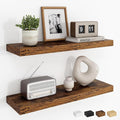 Dreamland 24Inch Floating Shelves for Wall, Rustic Wooden Floating Shelves for Bathroom|Bedroom|Kitchen, 2 Pack Deep Wall Mou