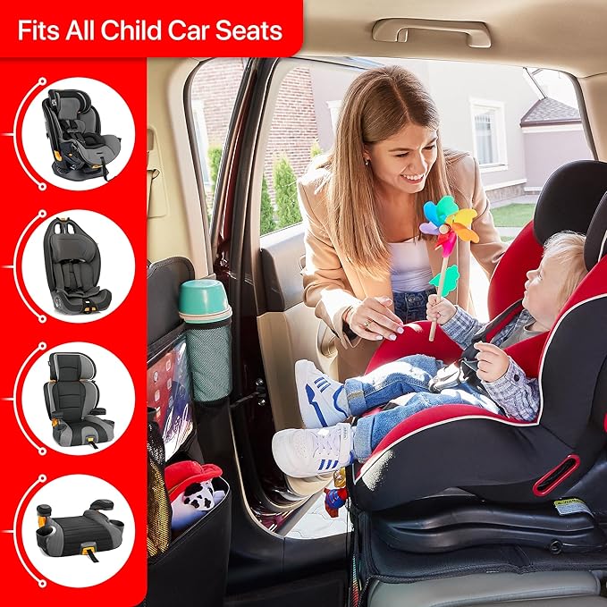 Helteko Car Seat Protector - 2 Pack Car Seat Cover for Child Carseat with Thickest Padding, 600D Oxford, Waterproof & Durable