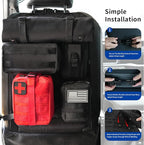 Tactical Car Seat Back Truck Organizer With Detachable MOLLE Pouches Universal for SUV Vehicle Nylon Storage Panel Seat Organizer for Overlanding, Camping & Emergency Gear(6 Pack Black)