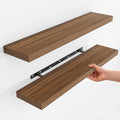 Fun Memories Rustic Wood Floating Shelves for Wall, Space-Saving Wall Mounted Shelves for Bathroom, Bedroom, Living Room and 