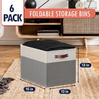 Ornavo Home 13 x 15 x 13 Kallax Storage Cube Bins, Foldable Collapsible Fabric Storage Bins Box Linen Shelf Basket Cube Organ