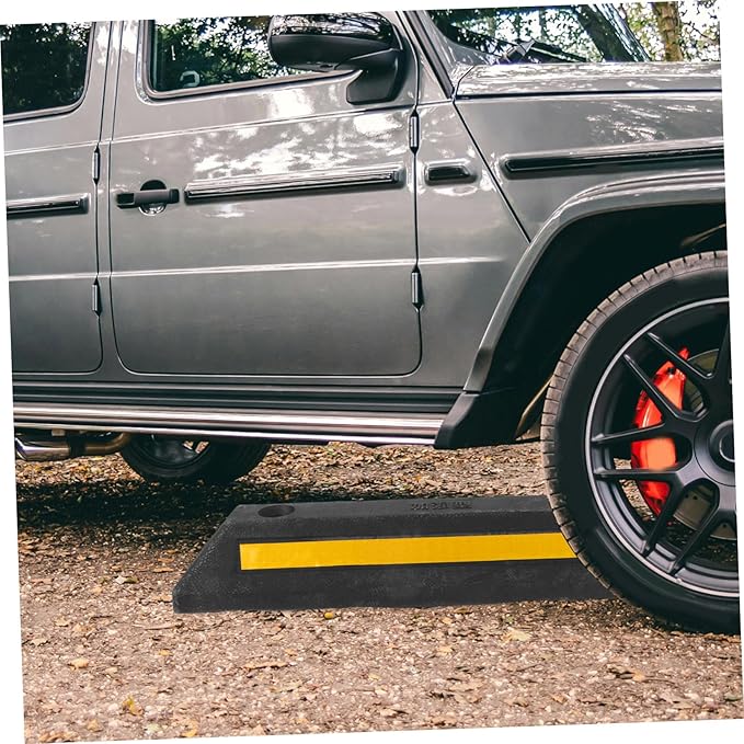 Parking Block Heavy Duty Car Stopper for Garage Compact Design Reflective Film for Enhanced Visibility Vehicle Parking Guide Easy to Install and