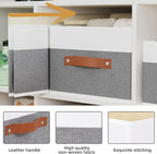 Storage Basket for Shelves, Closet Bin with Handles, 18.5×11×7.9inch Open Foldable Baskets, Fabric Containers Clothes Boxes f
