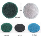 74PCS 3Inch Car Headlight Restoration and Polishing Kit, Sanding Discs with 1/4" and M10 Backing Pad,Scouring Pads, Interface