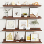 Fun Memories Picture Ledge Shelf, Floating Shelves Set of 4, 32 Inch Picture Shelves for Wall with Ledge, Large Nursery Book 