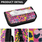 Car Tissue Holder Car Visor Organizer Tissue Box Holder for Car Sun Visor Organizer with Car Vehicle Accessories Essentials Interior for Women Men Colorful Leopard Print Pink