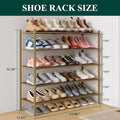 Smiry Long Bamboo Shoe Rack 5-Tier, Stackable Wooden Shoe Organizer for Entryway & Closet, Free Standing Wood Shoe Storage Sh