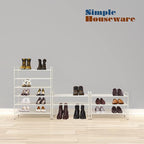 Simple Houseware 3-Tier Stackable Mesh Shoe Rack, White