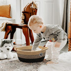 Dog Storage Bin, Baby Basket for Gifting, Wicker Storage Baskets for Dog, Cute Basket with Handles, Small Woven Baskets for N