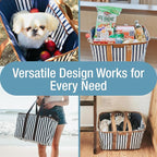 CleverMade Collapsible LUXE Tote - Reusable Grocery Shopping Storage Bag Organizer w/Handles Reinforced Bottom