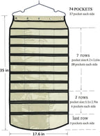BB Brotrade Hanging Jewelry Organizer,Accessories Organizer,74 Pocket Organizer for Holding Jewelries (Beige-74 Pocket)
