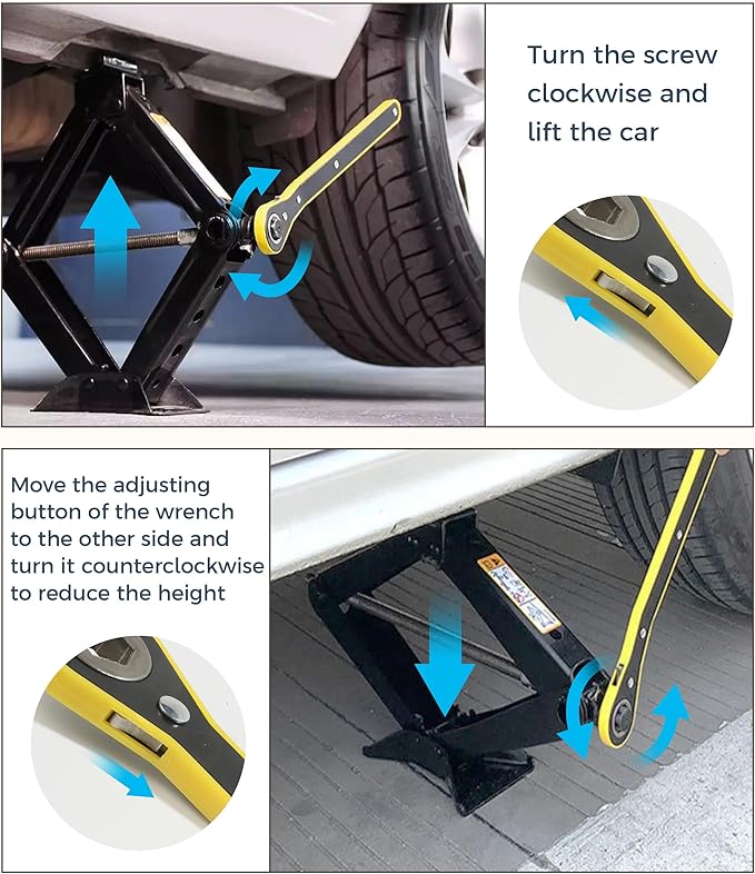 Scissor Jack and Stand Kit - Universal Tire Change Car Emergency Kit for SUV