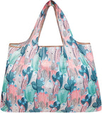 allydrew Large Foldable Tote Nylon Reusable Grocery Bags, 6 Pack