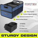 FORTEM Car Trunk Organizer, Collapsible Two Compartment Organizer, Foldable SUV & Truck Storage for Car Accessories for