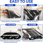 Travel Vacuum Storage Bags with Electric Pump, 15 Pack Vacuum Seal Bags for Clothing, Bedding, Pillow, Comforters, Blankets, 