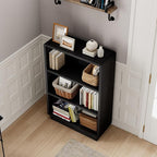 ChooChoo 3-Tier Bookcase, Wooden Bookshelf, Farmhouse Bookshelf with Open Storage, Tall Bookcase for Bedroom and Home Office,