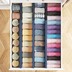 SpaceAid Bamboo Dresser Drawer Dividers 6 Pack, 4.65“ High Adjustable 17“-22” Drawer Organizers, Expandable Organization for 