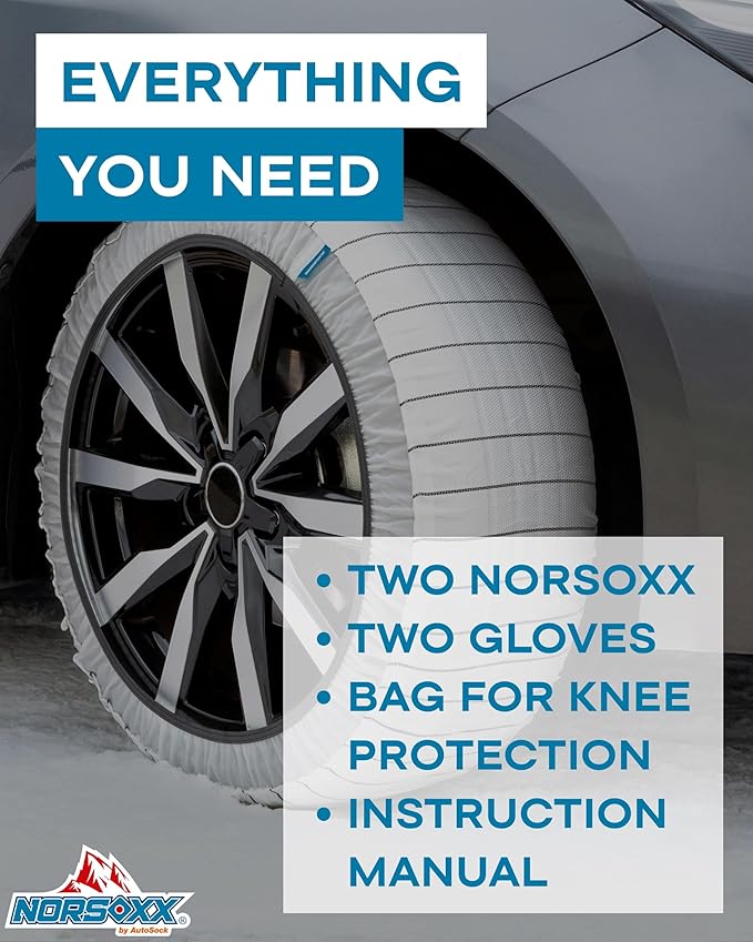 Passenger Vehicle Snow Socks for Tires, N53 - Car Sock Tire Traction Device for Snow, Ultimate Chain Alternative for Cars, SU