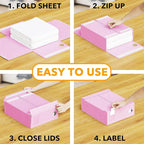 SpaceAid 6 Pack Bed Sheet Organizers and Storage, Foldable Sheet Organizer with Window for Linen Closet, Set Folder Keeper fo
