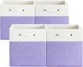 FinishingBo 13 x 13 Inch Fine Linen Storage Bins with Handles，Fabric Cube Boxs，Basket Organizers for Shelves for Home, Closet