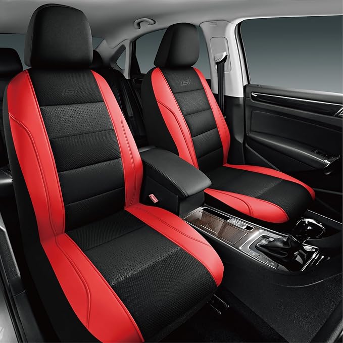 Skechers Men’s Seat Covers, Air-Cooled Memory Foam Car Seat Covers Front Seats, Airbag Compatible,Universal Fit for Most Cars