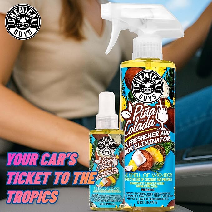 Chemical Guys AIR22916 Pina Colada Air Freshener and Odor Eliminator, (Great for Cars, Trucks, SUVs, RVs, Home, Office, Dorm 