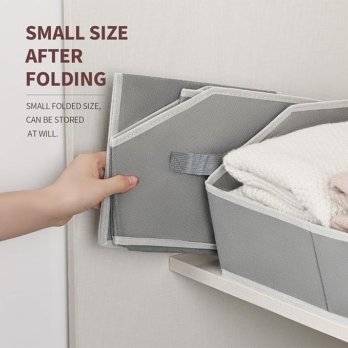 Homsorout Large Storage Bins Baskets - 6 Pack Closet Storage Cubes, Fabric Baskets for Organizing, Cube Organizer Bins with H