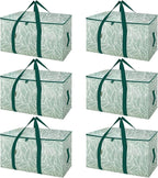 BALEINE 6-Pack Oversized Moving Bags with Reinforced Handles, Heavy-Duty Storage Tote for Clothes, Moving Supplies (Antique F