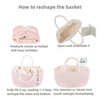 Large Baby Diaper Caddy Organizer for Girl Boy Rope Nursery Storage Bin Basket Portable Holder Tote Bag for Changing Table Ca