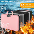 Fireproof Document Organizer Bag, 5200℉ File Organizer Safe Box, Hard Shell Document Bag with 13 Pocket Accordion File Folder