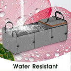 Car Trunk Organizer for SUV, Heavy Duty Waterproof Trunk Organizer, Foldable Collapsible Car Organizer with Cooler, Multi-Comp