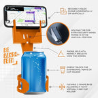 CELL PHONE SEAT - Cup Holder Phone Holder Mount for Car - Universal Adjustable Expander Cradle Hands-Free Driving - Compatible with All Smartphones iPhone Samsung Google Android Orange