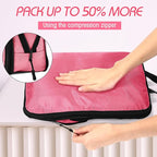 5 Pack Compression Packing Cubes for Travel Space Saving Cubes Luggage Organizer for Suitcase(Pink,Mixed)